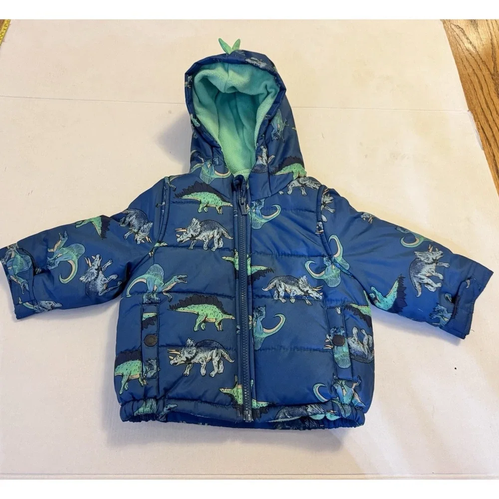 Carter's Size 18 month Dinosaur Winter Coat with Spiky Hood